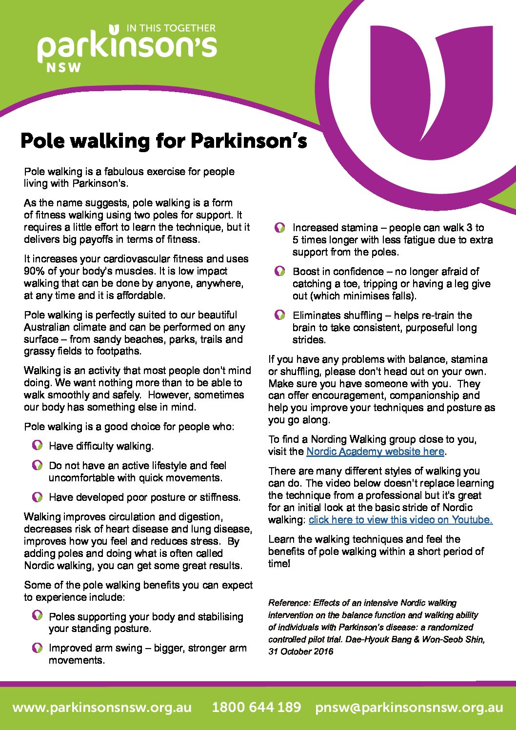 Pole Walking For Parkinsons V0 01 Parkinsons NSW