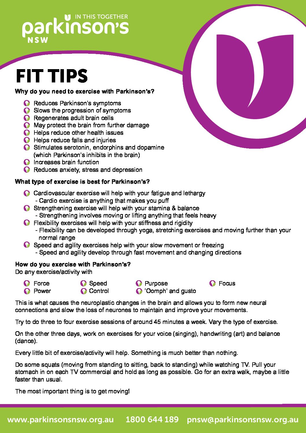 Parkinsons Fit Tips V1 Parkinsons Nsw