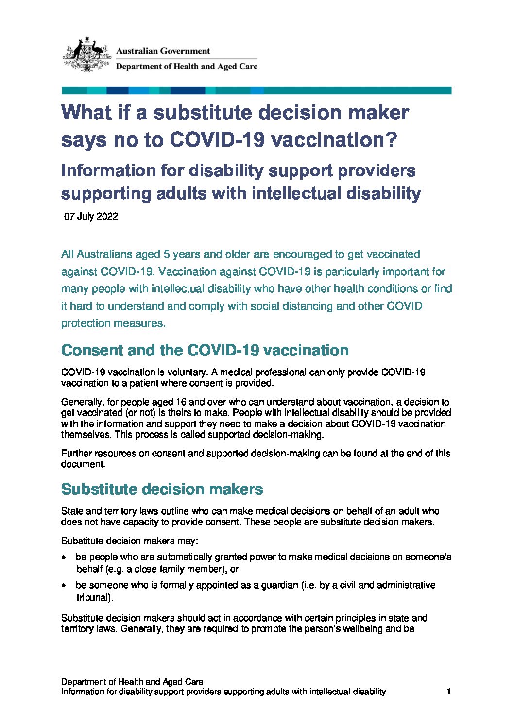 What if a substitute decision maker says no to COVID-19 vaccination ...